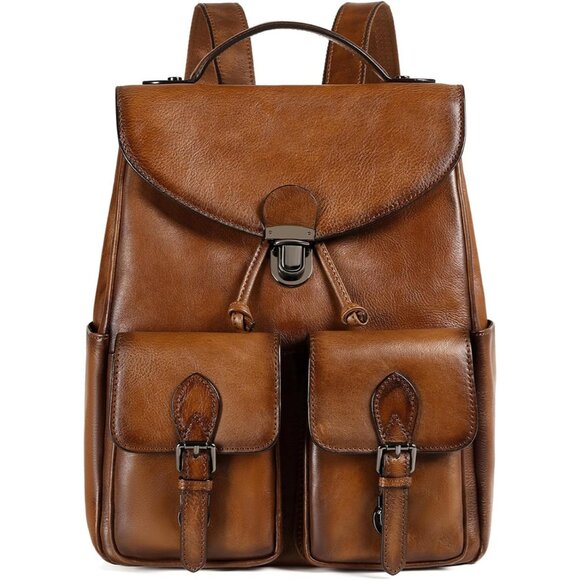 Luxury Vintage Leather Daypack for Women - Timeless...